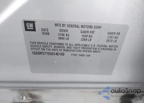 2009 Cadillac Cts Standard z USA, uszkodzony, nr VIN 1G6DF577590146166